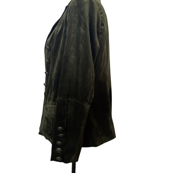JOH Olive Green Military Oversized Classic Blazer/Jacket Detail Buttons Size S - Picture 4 of 10